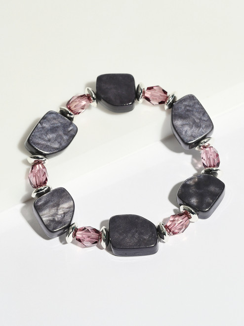 Lavender Bead Stretch Bracelet