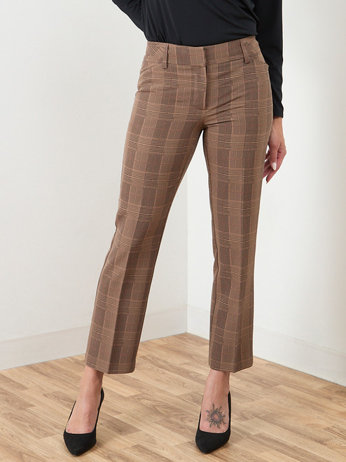 Leah Ankle Pant in Autumn Plaid