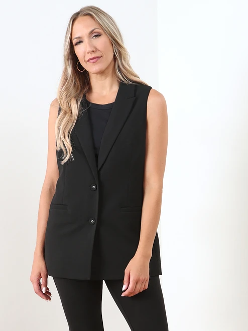 Scuba Crepe Mid-Length Vest