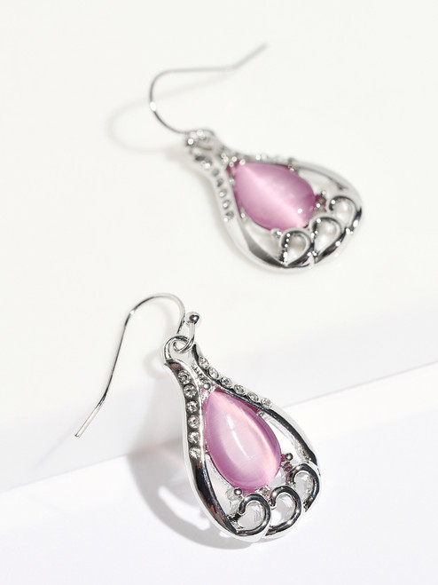 Silver/Lavender Dangle Earrings