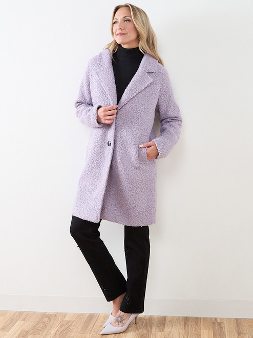 Knee-Length Boucle Coat