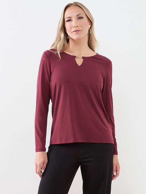 Long Sleeve Hardware Detail Top