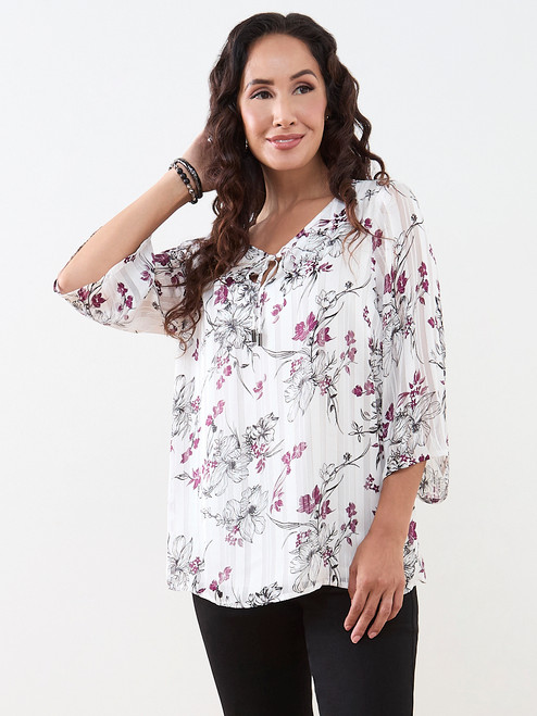 Petite Bell Sleeve Chiffon Tunic