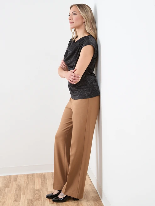 Shimmer Cowl-Neck Top