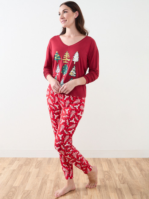 Foil Trees Screen Print PJ Set