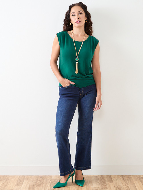 Petite Sleeveless Lightweight Knit Banded Top