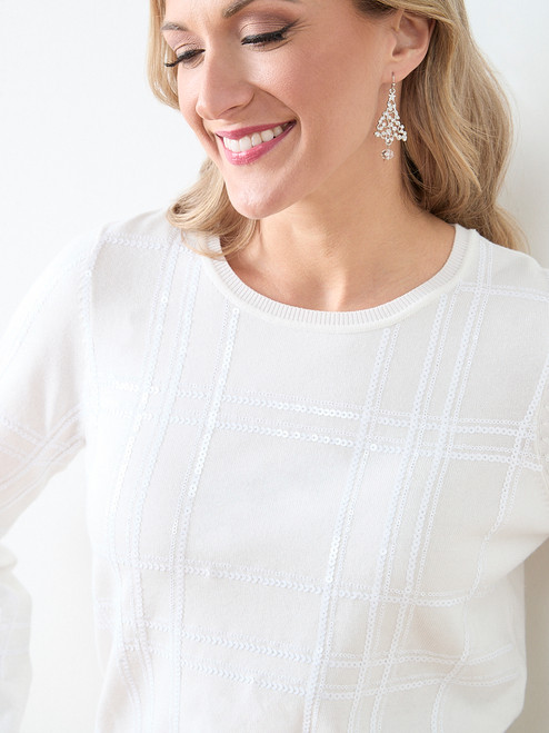 Sequin Windowpane Sweater