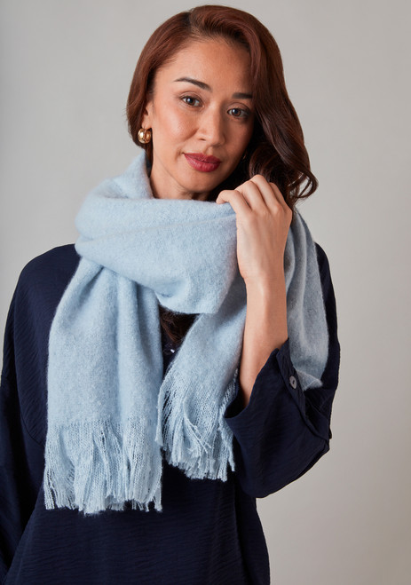 Blue Frost Boucle Scarf