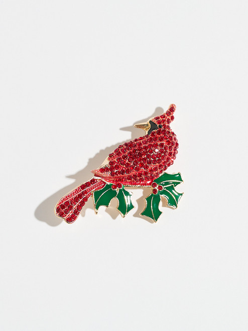 Crystal Cardinal Brooch