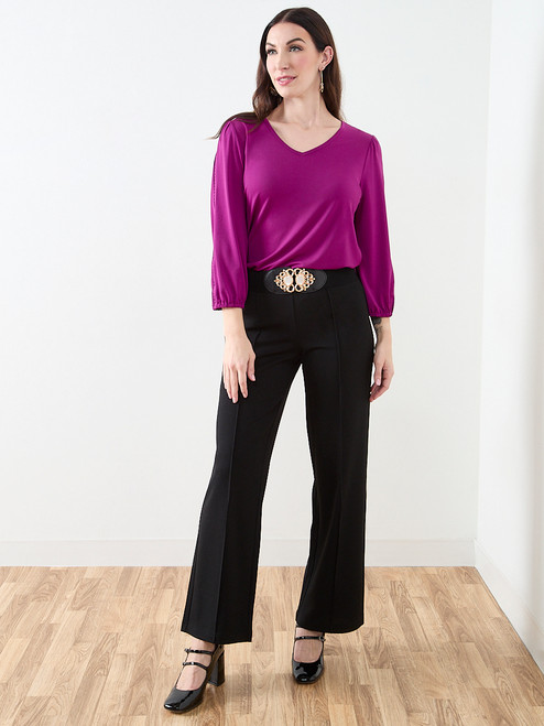 3/4 Sleeve Crochet-Insert Top