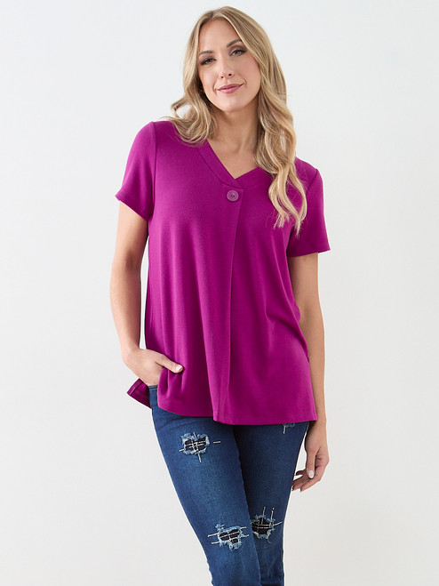 Plumberry Short Sleeve Lightweight Knit Tunic