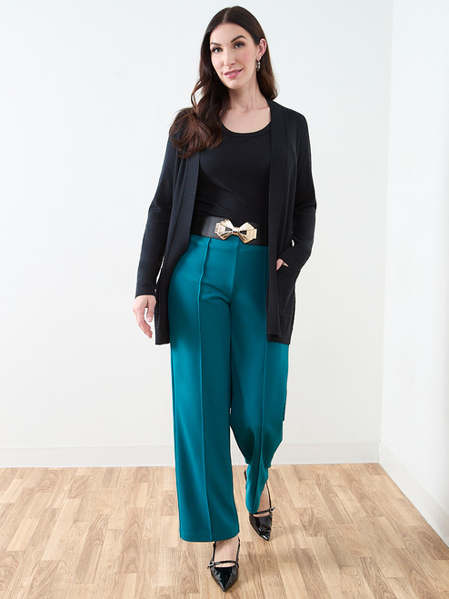 Trisha Scuba Crepe Wide-Leg Pant In Peacock