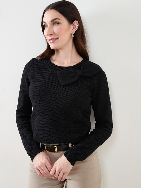 Scoop Neck Bow Sweater