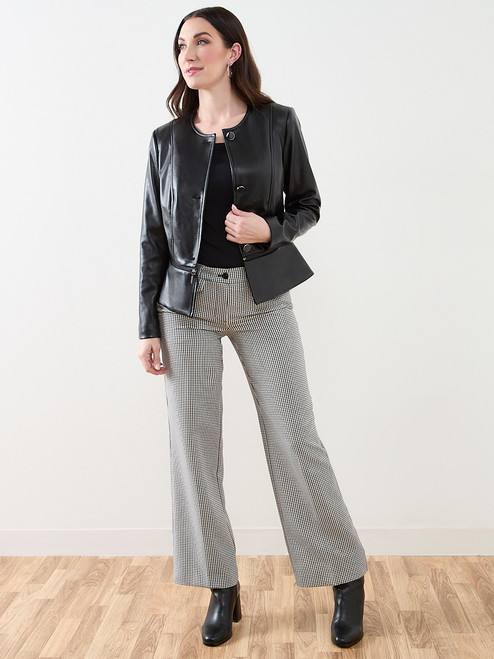 Vegan Leather Peplum Jacket