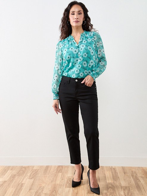 Lilly Coloured Ankle Jean in Black