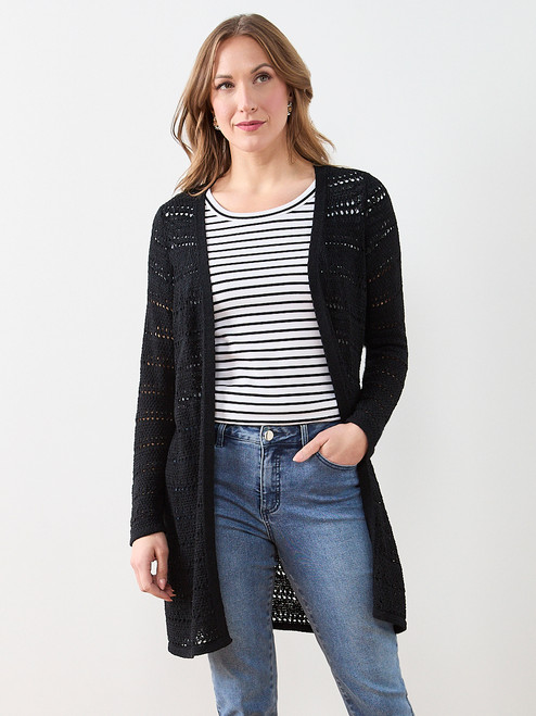 Long Sleeve Open Stitch Cardigan | Cleo