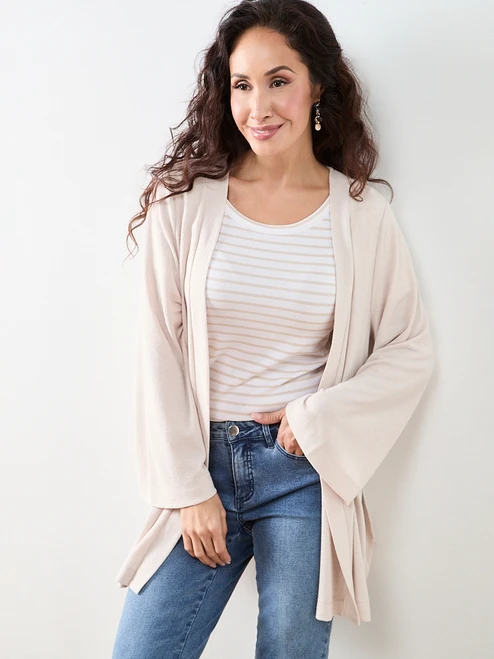 Petite Long Sleeve Edge-to-Edge Topper