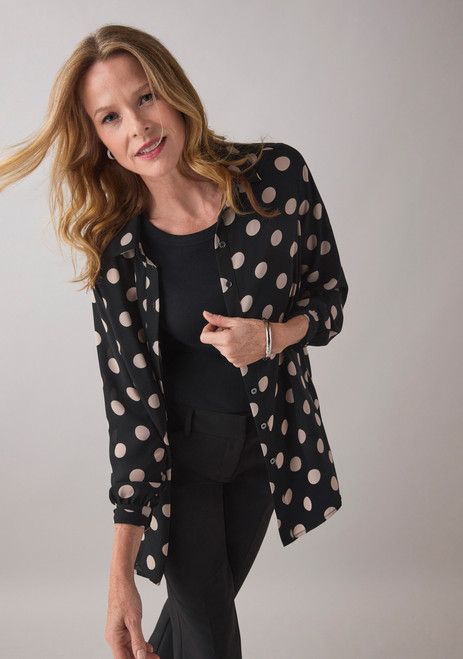 Petite Long Sleeve Tunic Blouse