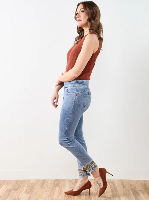 Blake Vintage Trim Ankle Denim Jean in Vintage Wash