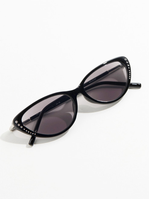 Black Cateye Reader Sunglasses