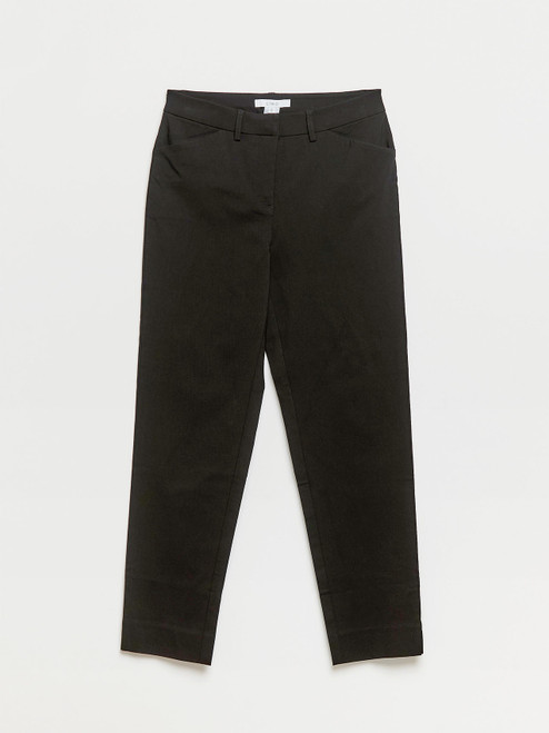 Christy Slim Black Ankle Pant in Microtwill