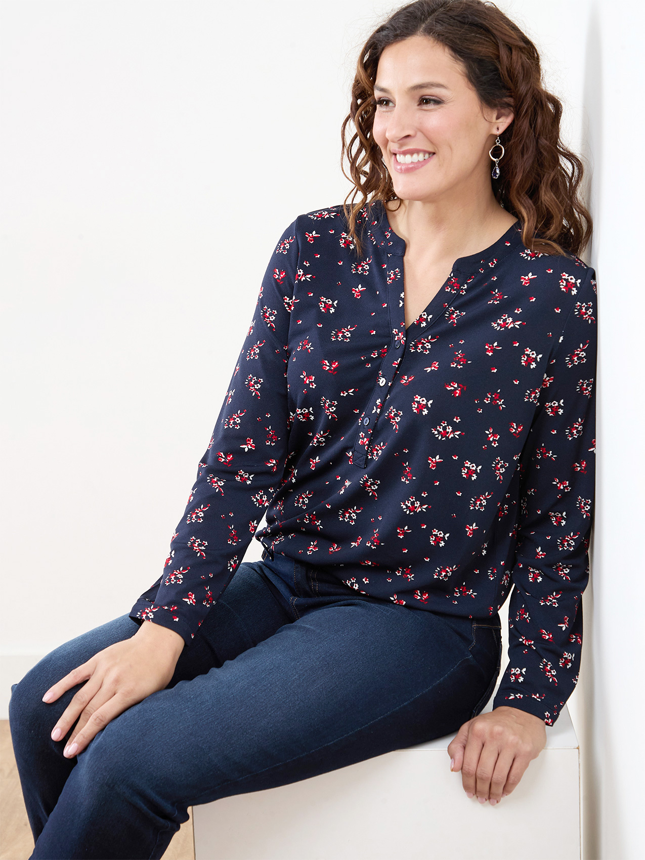 Floral Blouse Bubble Hem Tops Canada Bubble: Women's Tops Dressy