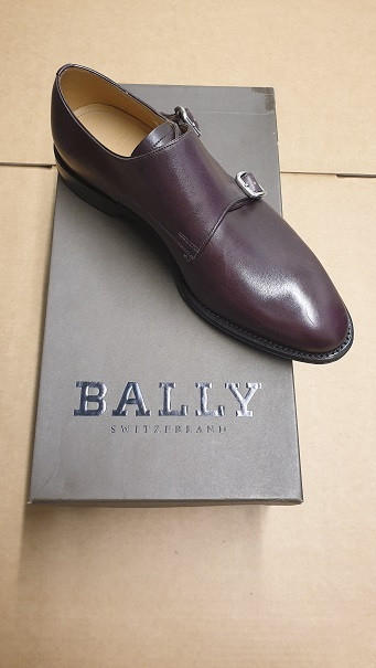 Bally Shoes - Ex Display Double Strap Aubergine Man Calf Plain