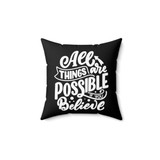 Spun Polyester Square Pillow, Family Gift, Unique Pillow, Inspirational Gift