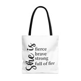 Tote Bag (AOP), She Is bag, Motivational bag