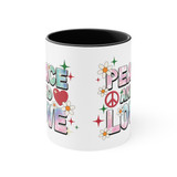 Accent Coffee Mug, 11oz, Peace adn Love