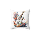 Spun Polyester Square Pillow, guitar design on pillow