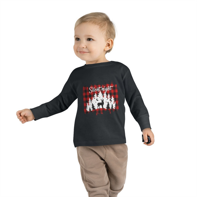 Toddler Long Sleeve Tee, Christmas silent Long Sleeve