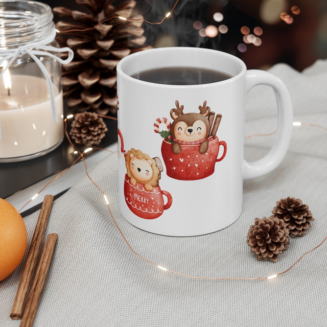 Ceramic Mug 11oz, Merry Christmas Mug, Christmas gift