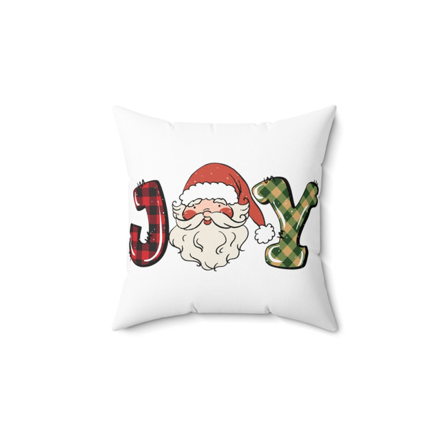 Spun Polyester Square Pillow, Joy design, Christmas Gift