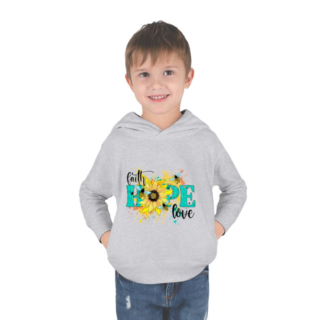 Toddler Pullover Fleece Hoodie, Faith hope and love hoodie