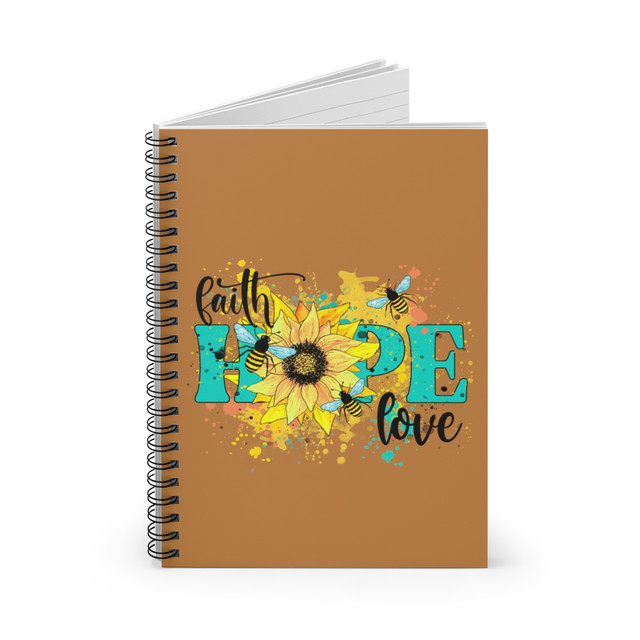 Spiral Notebook - Ruled Line, Faith Hope and Love notebook