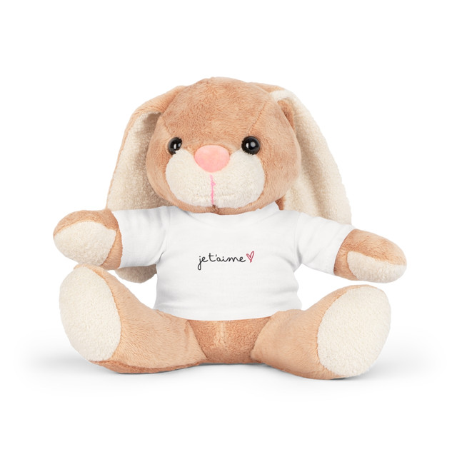 Plush Toy with T-Shirt, je t'aime T-shirt, Plush toy gift