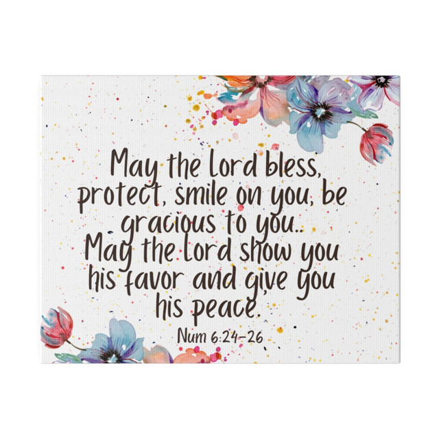 Matte Canvas, Stretched, 0.75", May the Lord bless you Canvas, Religious gift