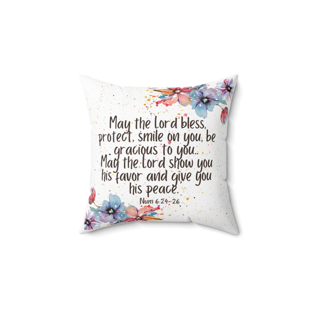 Spun Polyester Square Pillow, Religious gift