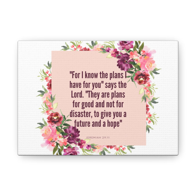 Canvas Gallery Wraps, Christian Canvas, Jeremiah 29:11 Scripture on Canva