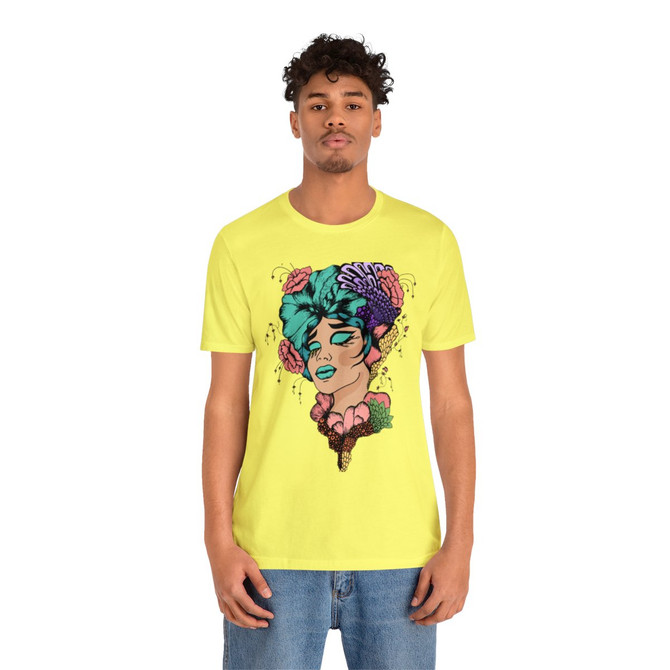 Unisex Jersey Short Sleeve Tee, art lovers, floral woman