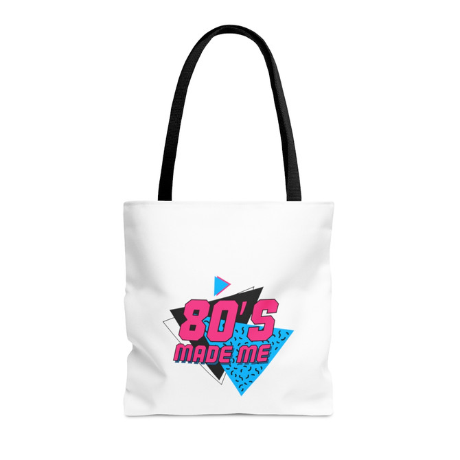 Tote Bag (AOP), 80s made me bag, unique gift, lasting bag, born in the 80s gift