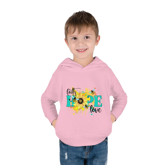 Toddler Pullover Fleece Hoodie, Faith hope and love hoodie