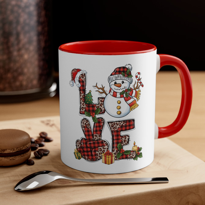 Accent Coffee Mug, 11oz, Christmas Fan