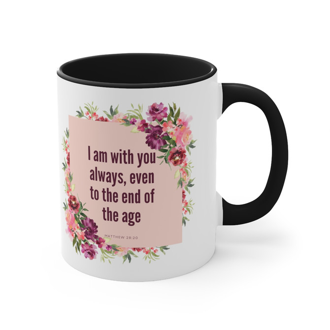 Accent Coffee Mug, 11oz I am with you mug, Christian mug