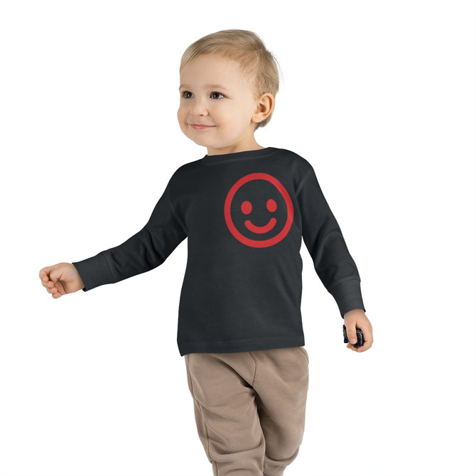 Toddler Long Sleeve Tee, smiley outline design Long sleeve