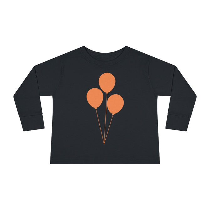 Toddler Long Sleeve Tee, Orange balloon design T-shirt