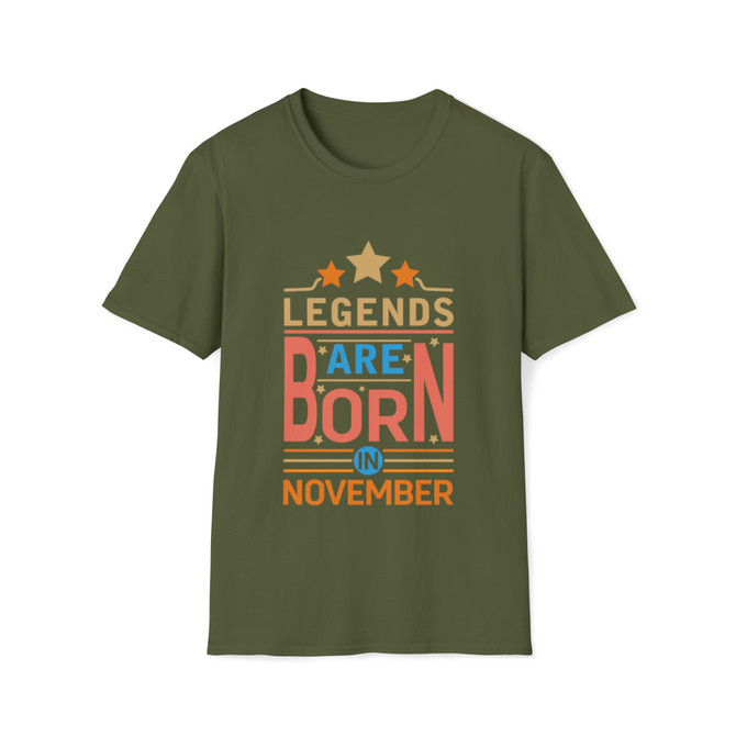 Unisex Softstyle T-Shirt, birthday gift, legends are born in Nov 