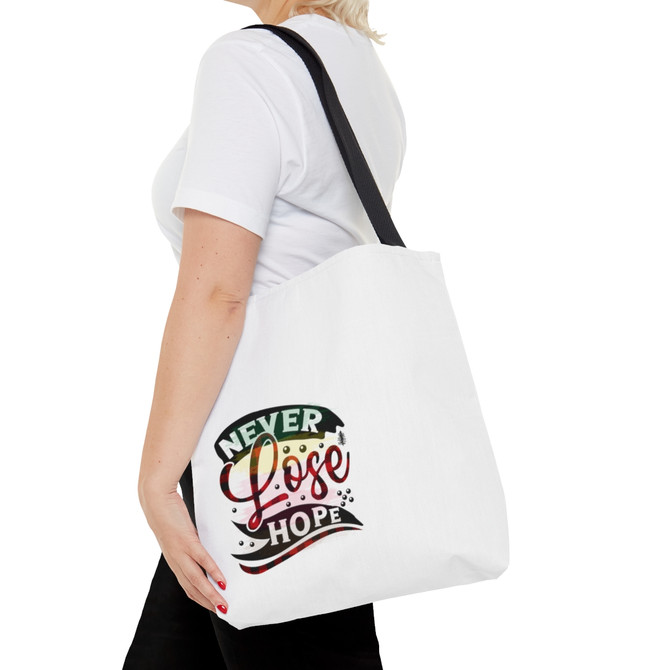 Tote Bag (AOP), Never Lose Hope, Inspirational bag