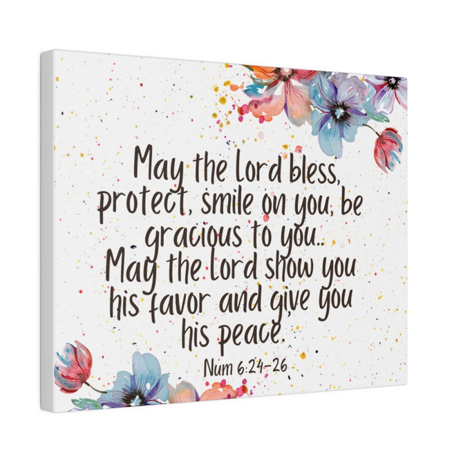 Matte Canvas, Stretched, 0.75", May the Lord bless you Canvas, Religious gift